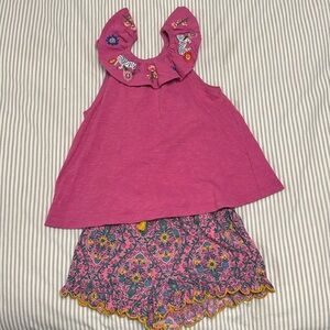 Mini Boden floral and zebra pink outfit